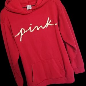 PINK VICTORIA'S SECRET SIGNATURE LOGO HOODIE